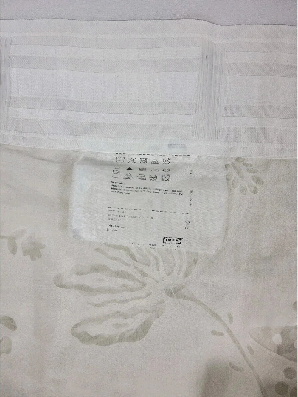 Ikea Borghild White Floral Sheer Curtains